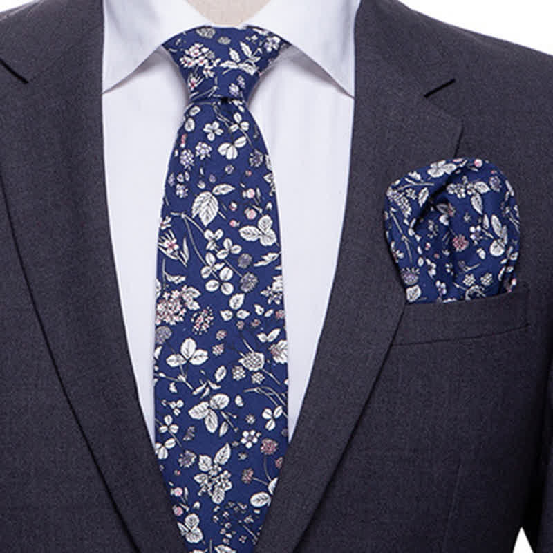 2faches literarisches Kunst Florales Krawatten-Set für Herren