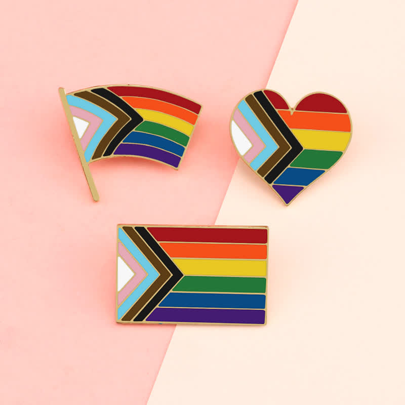 3Stück Zeigen Sie Ihren Stolz Regenbogenflagge Brosche