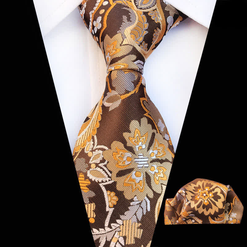 2 Stk. Goldenrod Herren Paisley Krawattenset