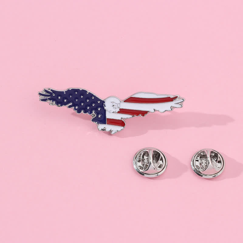 Herrenemaillierte Amerikanische Flagge Geier Brosche