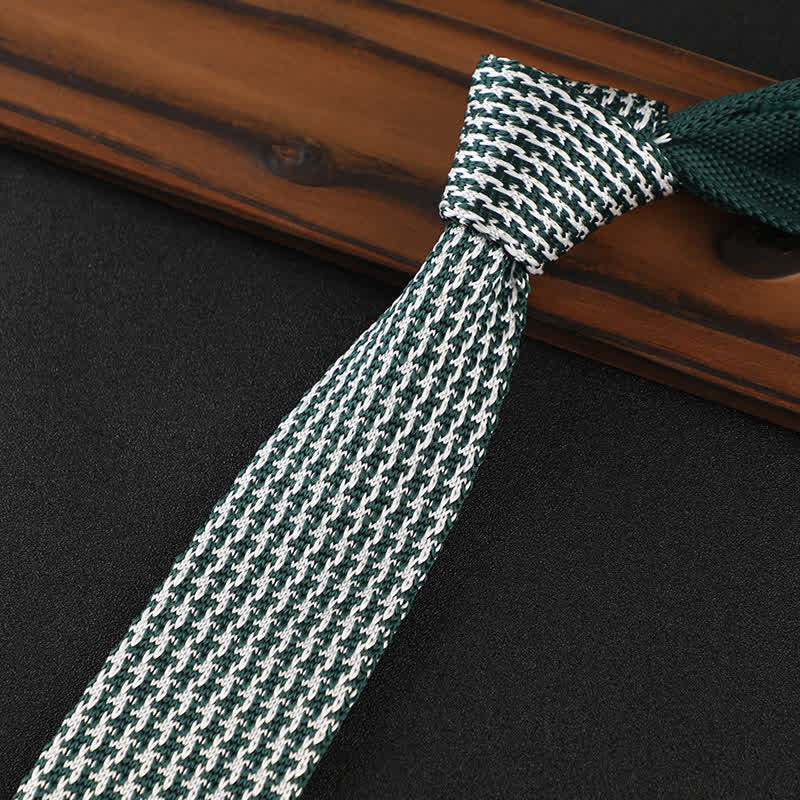 Hahnentritt-Karo Gestrickte Krawatte für Männer