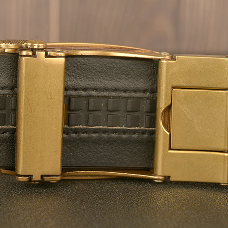 Men's Honor Male Lion Head Leder-Gürtel mit Löwenkopf