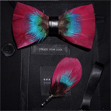 Rosa & Blau sanfte Federfliege mit Reversnadel
