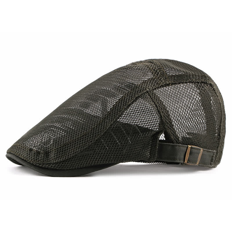 Atmungsaktive Sonnenhut Hohles Netz Flachkappe Barett