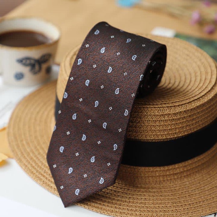 2er-Set Vintage Krawatten und Einstecktücher für Herren mit Mini-Motiv