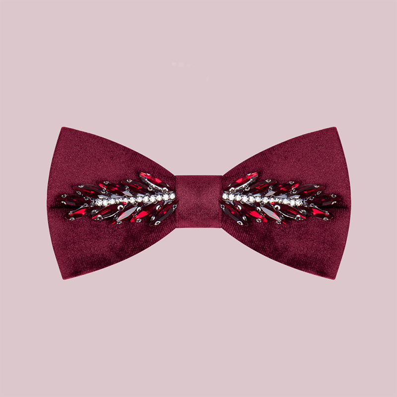 Herren Witty Crystal Samt Fliege