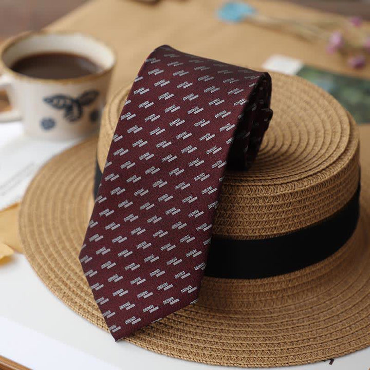 2er-Set Vintage Krawatten und Einstecktücher für Herren mit Mini-Motiv