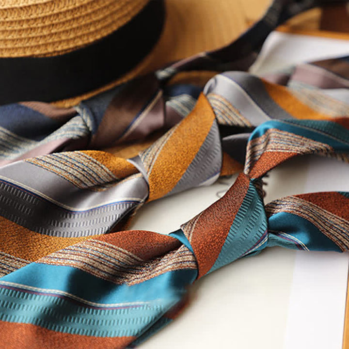 2-teiliges Herren-Set aus britischen, farblich kontrastierenden gestreiften Krawatten