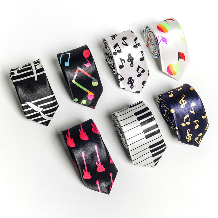 Krawatte mit Persönlichkeit und Klavier-Notenmuster für Herren