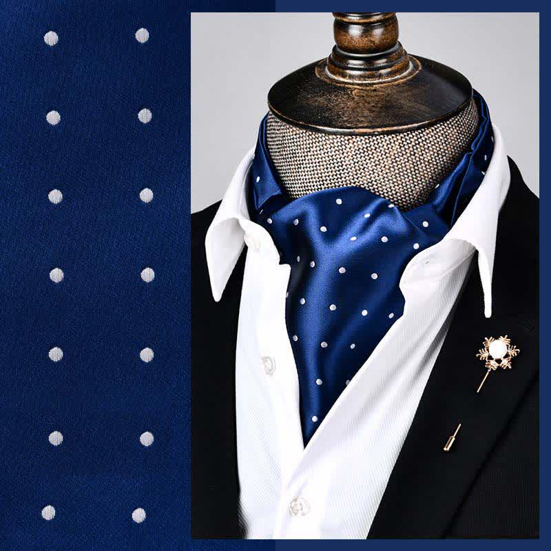 Königsblau moderne Pracht florale Ascot Punkte Krawatte