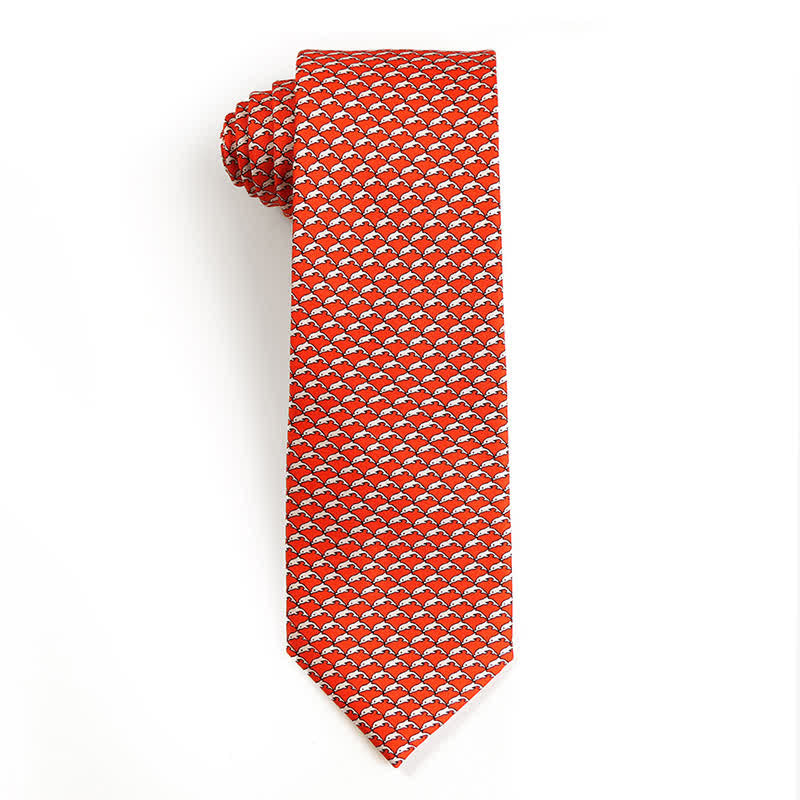 Herren Krawatte aus reiner Seide mit tanzenden Tiermotiven