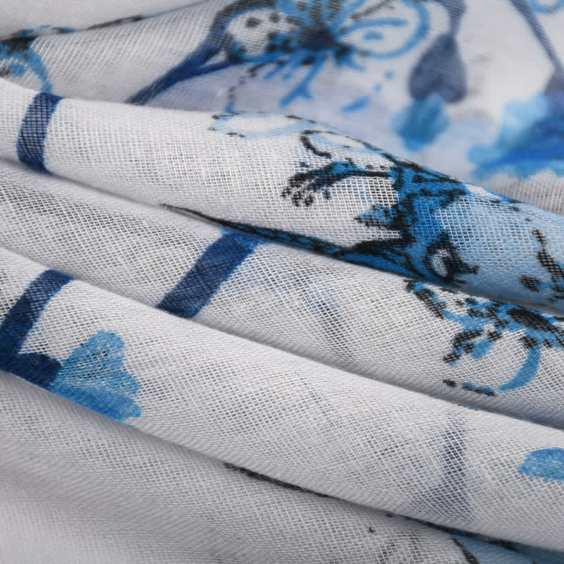 Eleganter lebhafter Damen-Wickelschal mit Blumenmuster