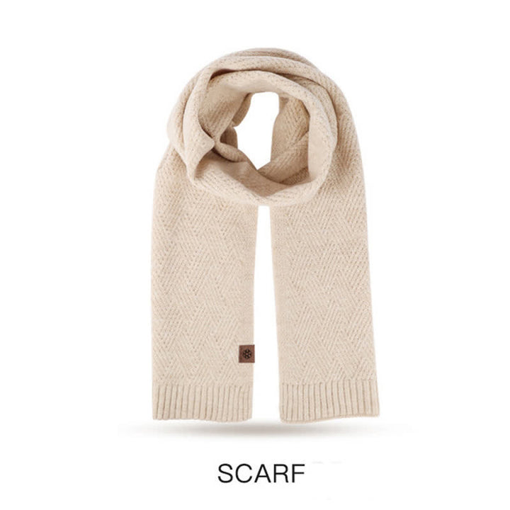 3er-Set Damen-Pompom-Gestrickter Hut-Schal-Touchscreen-Handschuhe