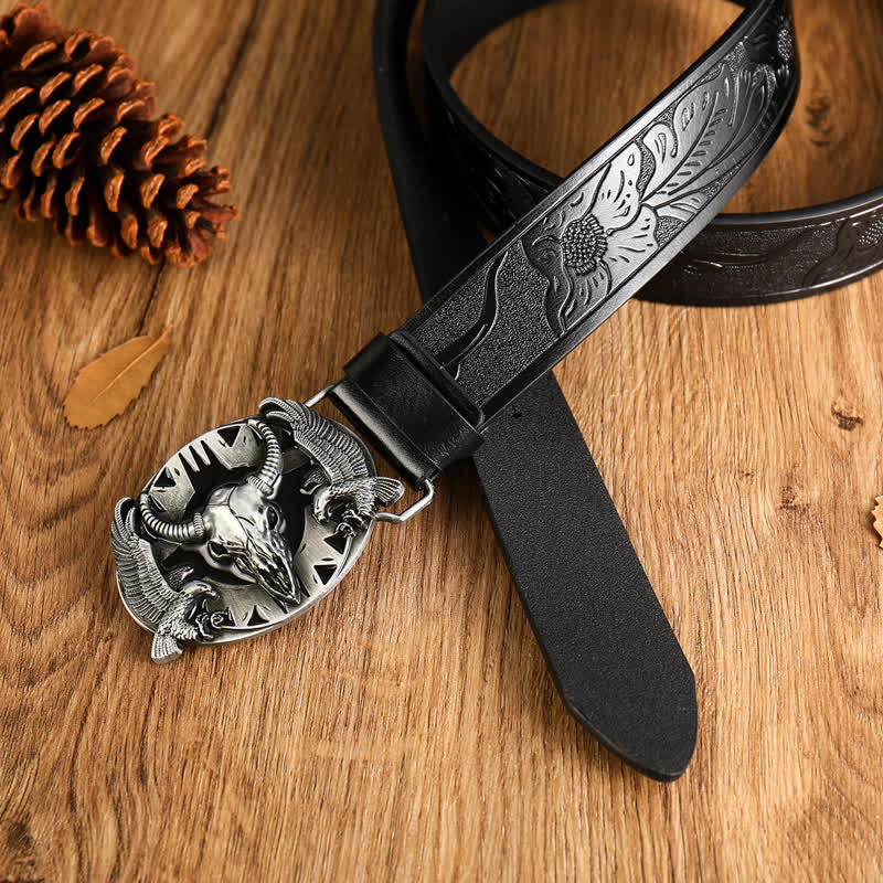 Herren Vintage Bull &amp; Dual Eagles Ledergürtel