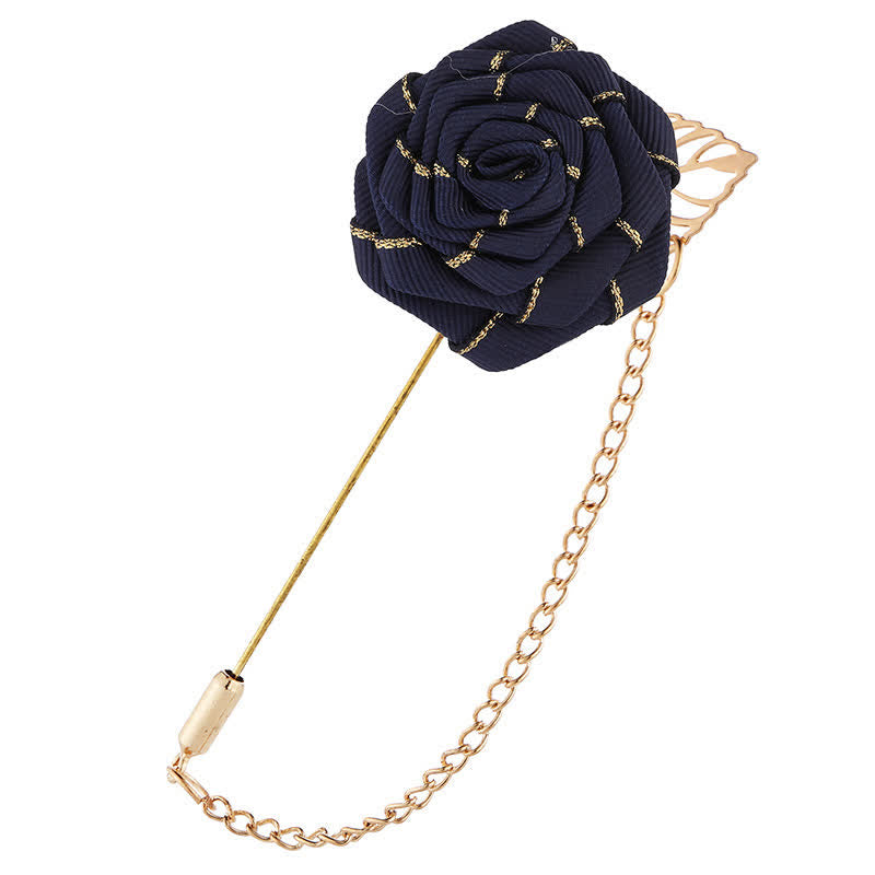 Florale Kamelienkette Brosche für Männer