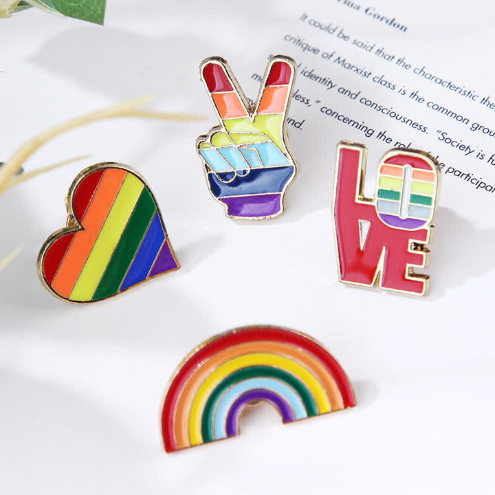 4 Stück Love Is Love Regenbogenflagge Pride Brosche
