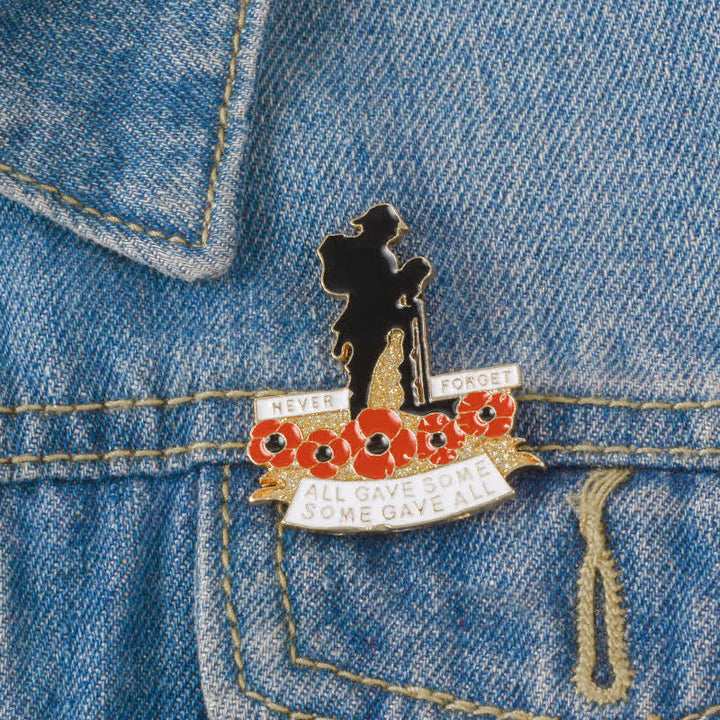 Unisex Gedenkbrosche Britischer Soldat Mohn