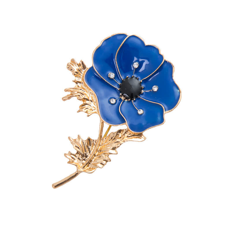 Vintage-Ölgemälde-Mohnblumen-Brosche für Frauen