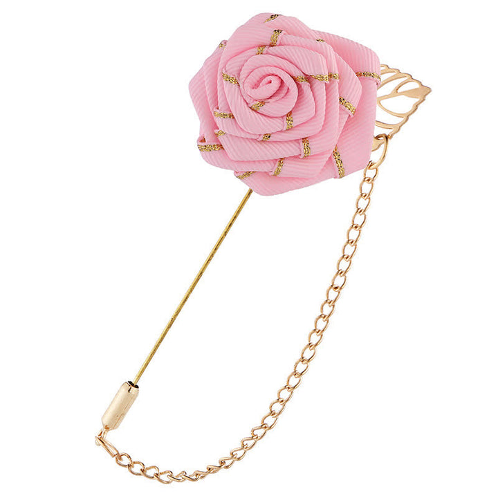 Florale Kamelienkette Brosche für Männer