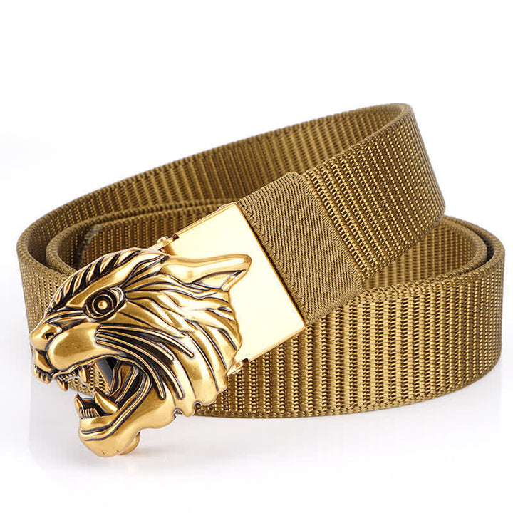 Nylon-Gürtel mit brüllendem Tigerkopf für Männer