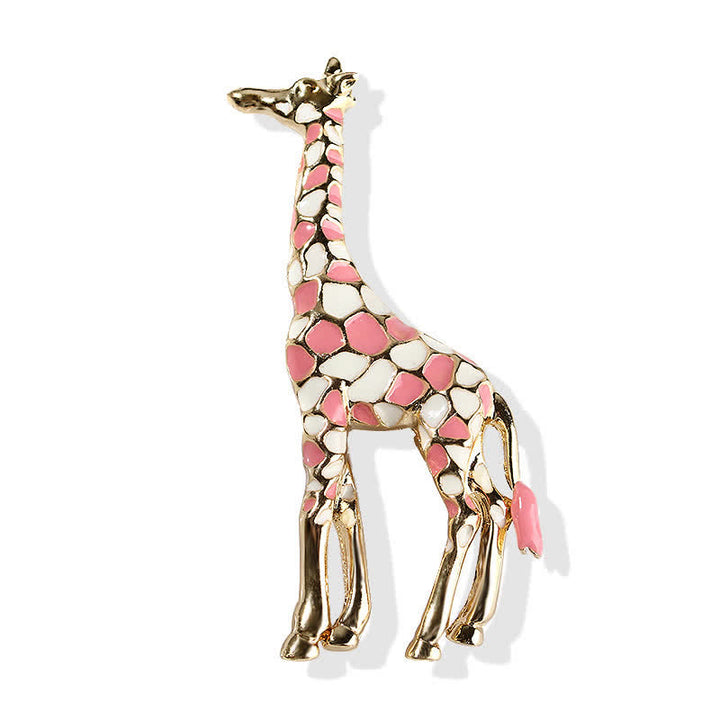 Damen Cartoon Glänzende Emaille Giraffenbrosche