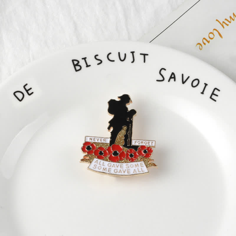 Unisex Gedenkbrosche Britischer Soldat Mohn