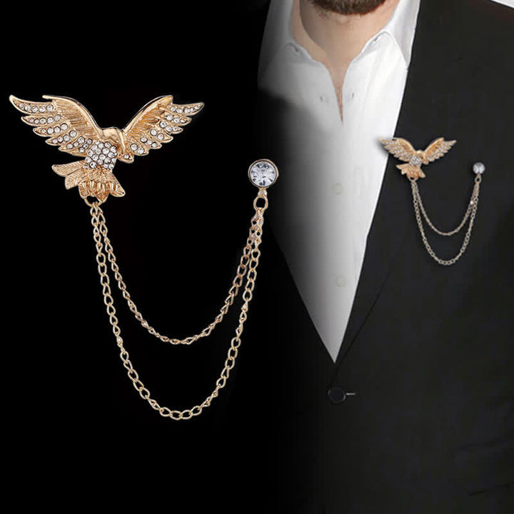 Herren Fliegende Adler-Kettenbrosche