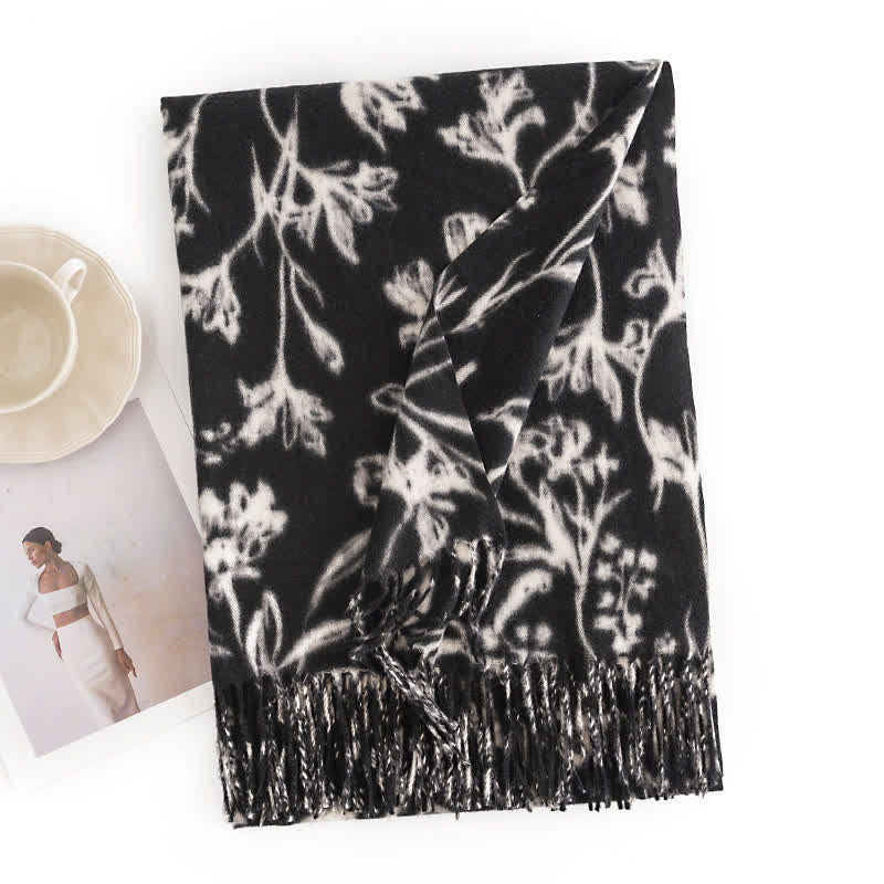 Damen Crema Süßblumiger Botanischer Schal