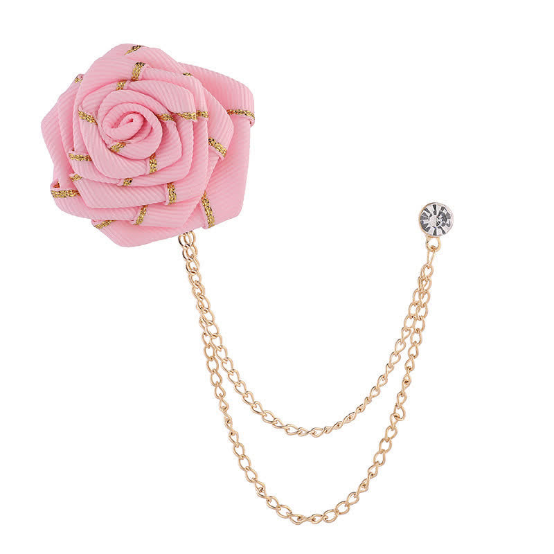 Charmante florale Rosenketten-Brosche für Männer