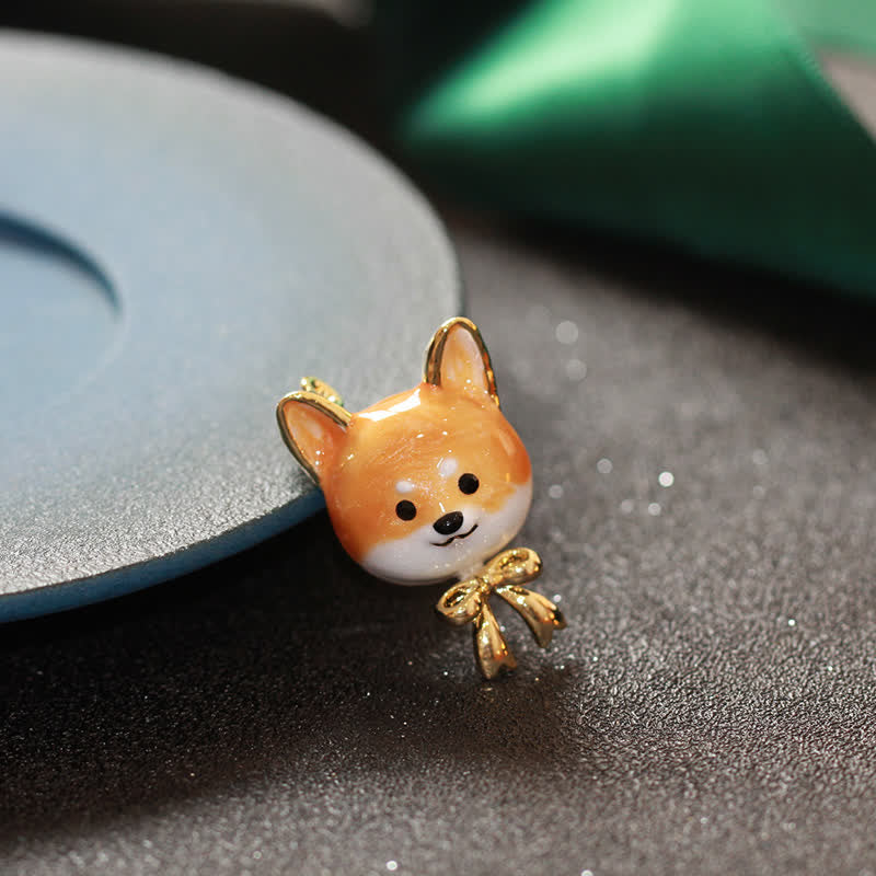Unisex Süße Shiba Inu Hund Brosche aus Emaille