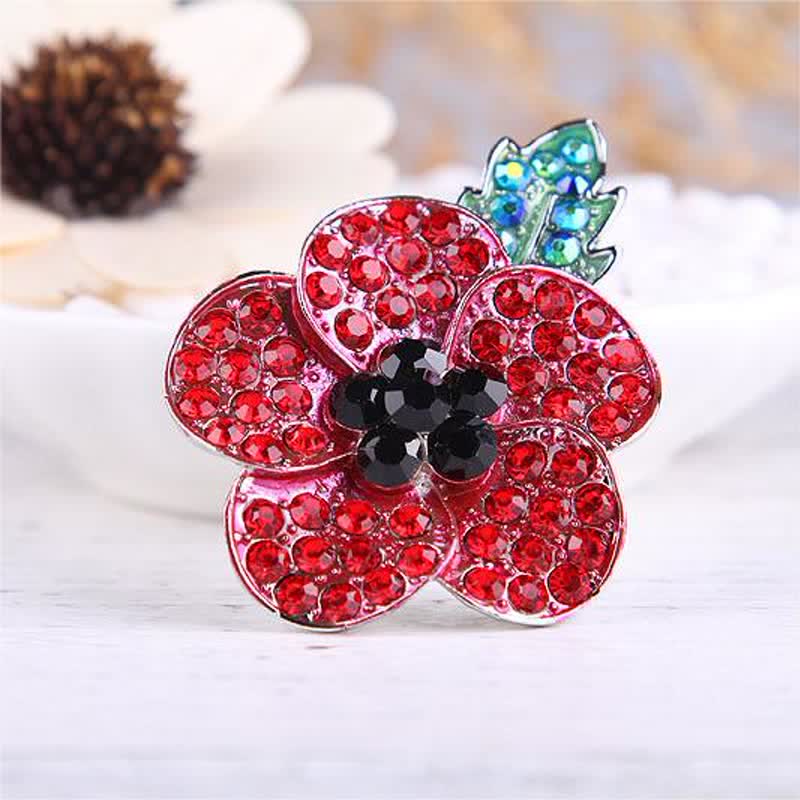 Wunderschöne rote Mohnblumen-Brosche für Frauen