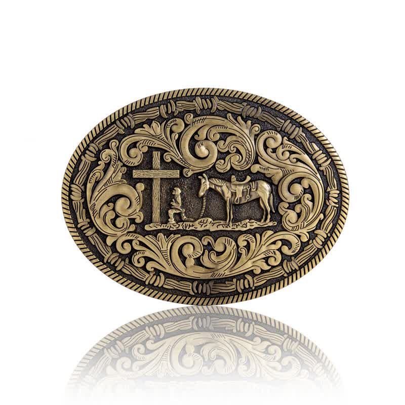 DIY Gebets Cowboy oval Schnallengürtel für Herren