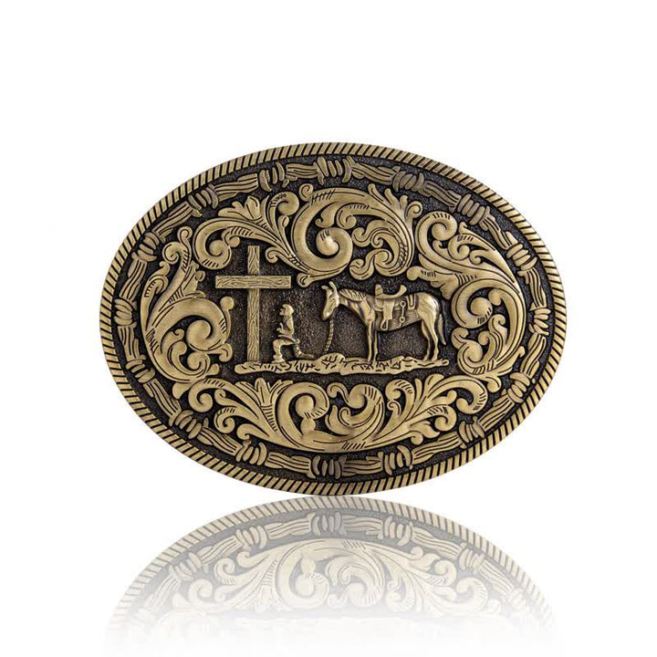 DIY Gebets Cowboy oval Schnallengürtel für Herren