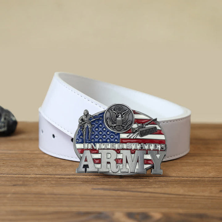 Herren DIY Militär US Army Schnalle Ledergürtel