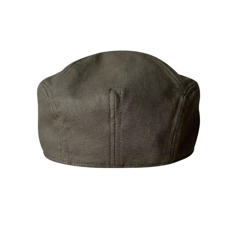 Leinen Army green Atmungsaktives Barett Flachkappe