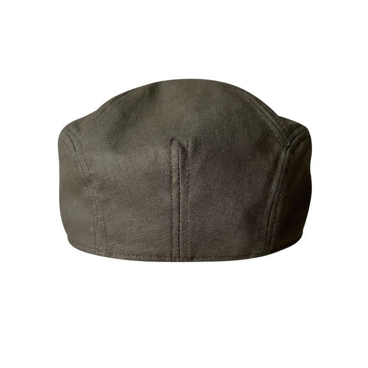 Leinen Army green Atmungsaktives Barett Flachkappe