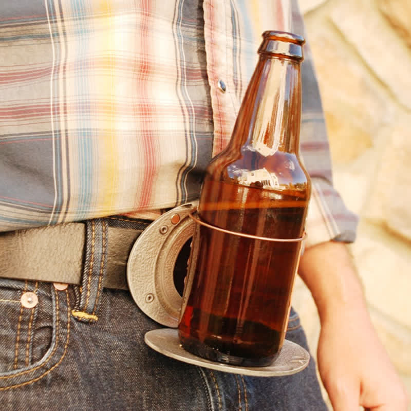DIY Motorrad Kreativer Bierhalter Schnallen Leder Gürtel für Männer