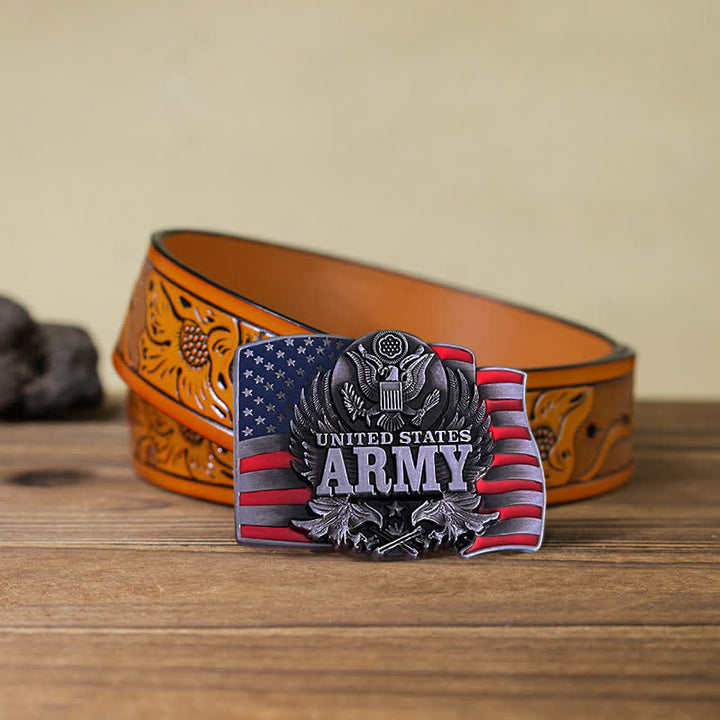 Herren DIY United States Army Schnalle Ledergürtel