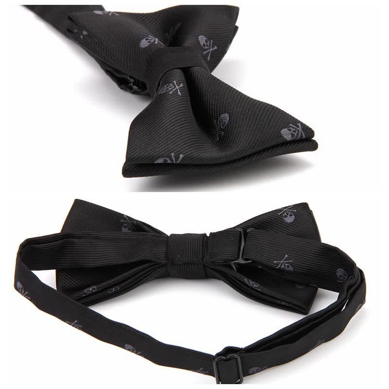 Herren Halloween Skelett Kreuzknochen Fliege