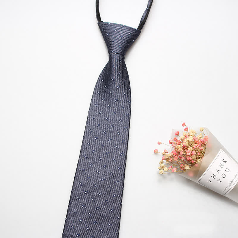 Trendy Mikro Paisley Reißverschluss-Krawatte für Herren - Grau - image 1