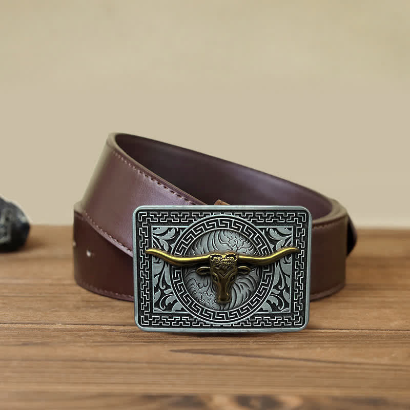 Herren DIY Western Schnalle Ledergürtel