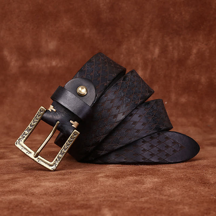 Entworfenes Vintage-Lederband mit geprägtem Diamantmuster