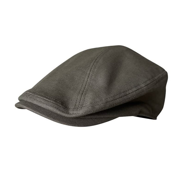 Leinen Army green Atmungsaktives Barett Flachkappe