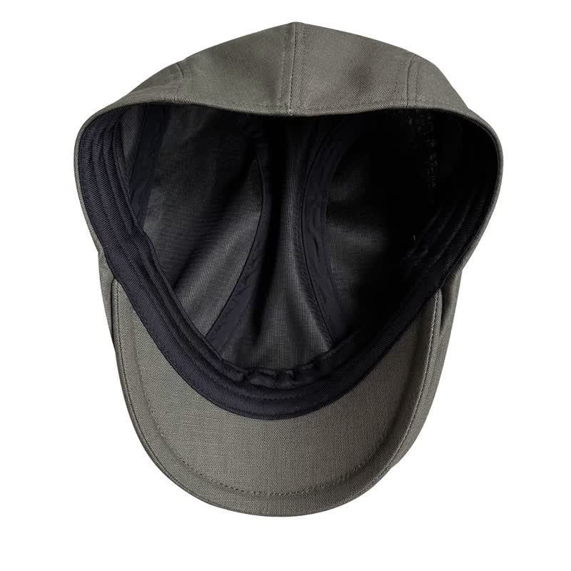 Leinen Army green Atmungsaktives Barett Flachkappe