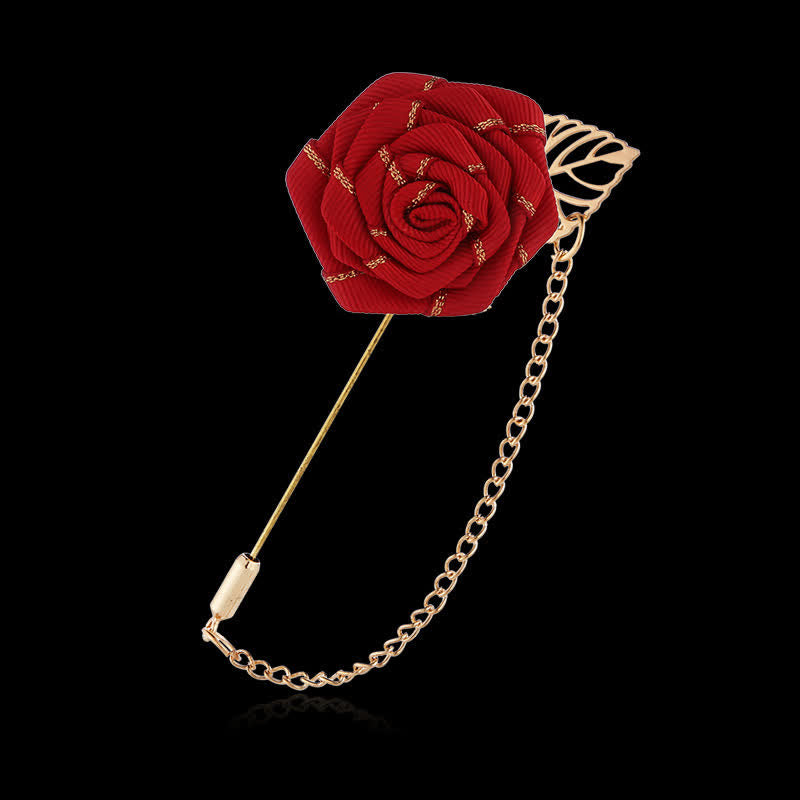 Florale Kamelienkette Brosche für Männer