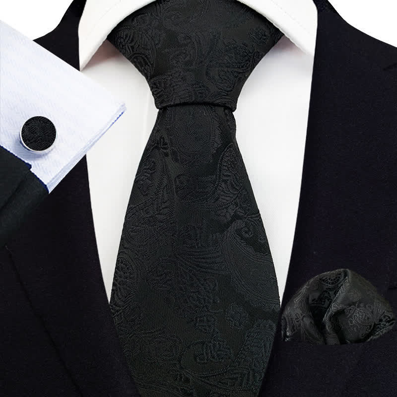 3-tlg. Set mit exotischer Paisley-Krawatte für Herren