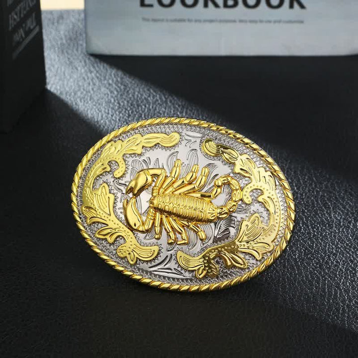 Herren DIY Ledergürtel mit goldener Skorpion-Schnalle