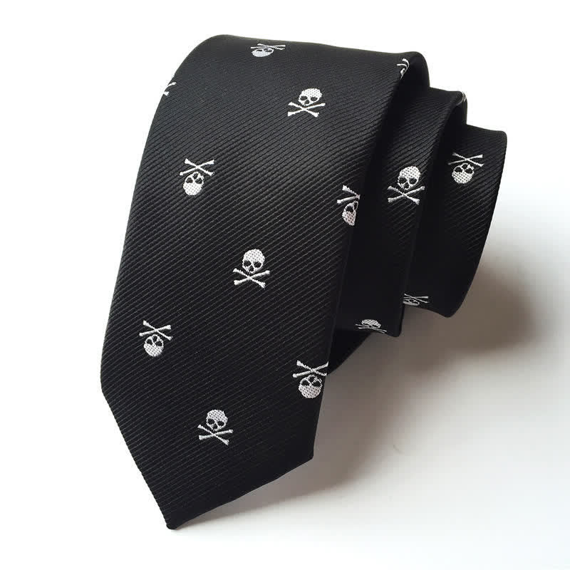 Halloween-Krawatte mit Totenkopf für Herren - Schwarz & Weiß - image 1