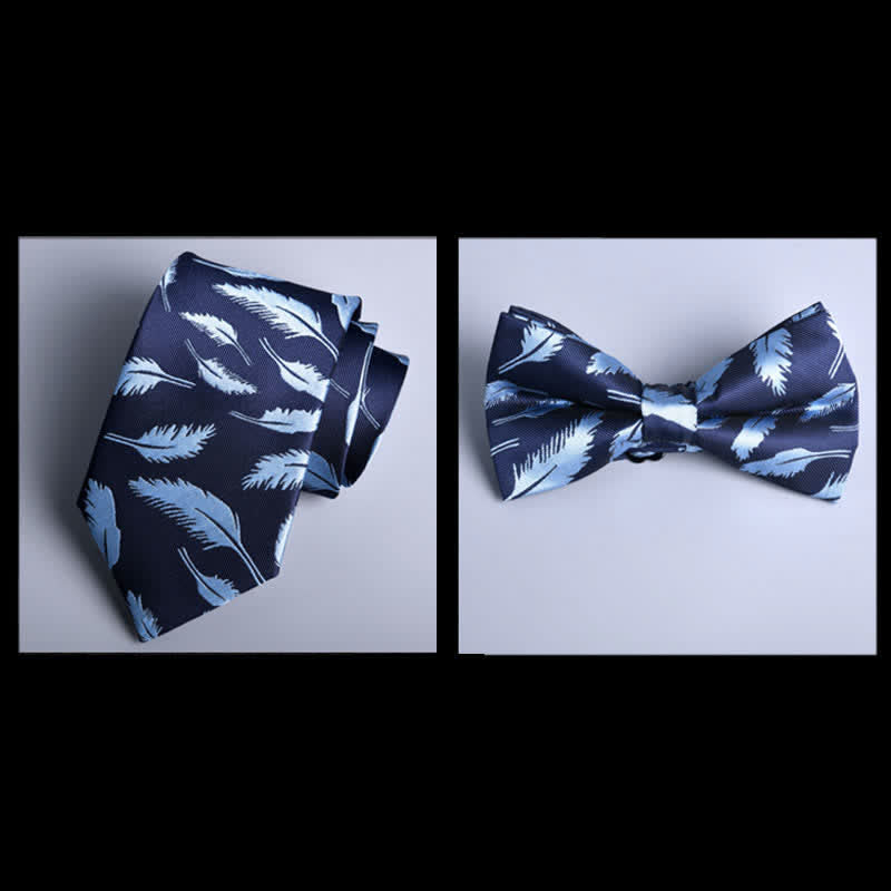 8er Pack Marineblau Blätter Blumen Vogue Krawatten Fliegen Geschenkbox