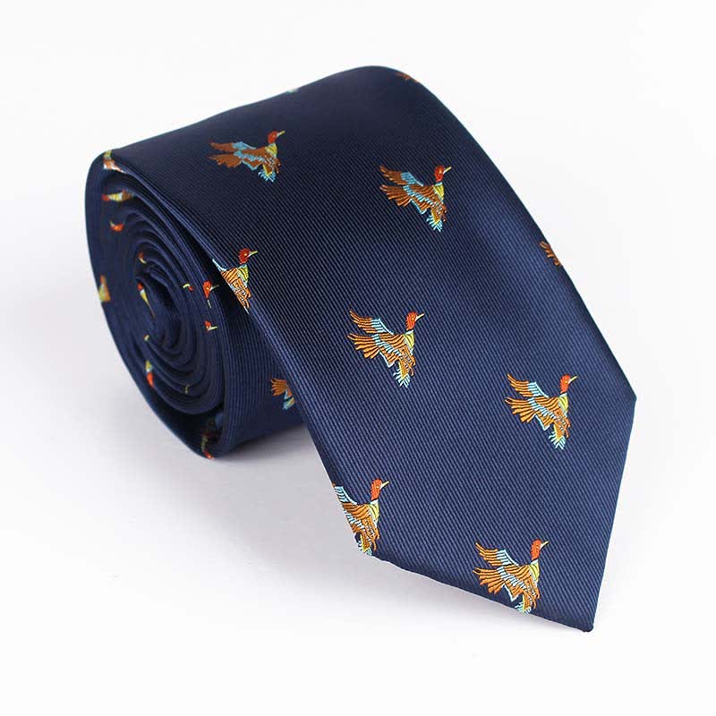 Herren Krawatte mit fliegendem Vogel gestickt 